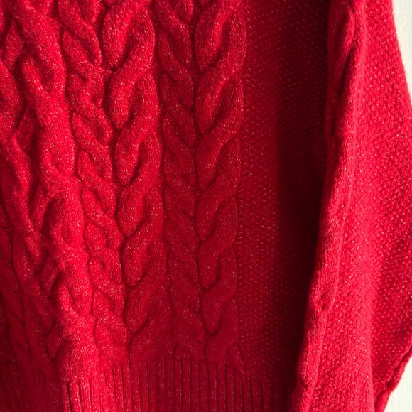 Old Navy Girls XL 14-16 Red Cable Knit Crew Neck Sweater Holiday Winter Style #V - Picture 6 of 7